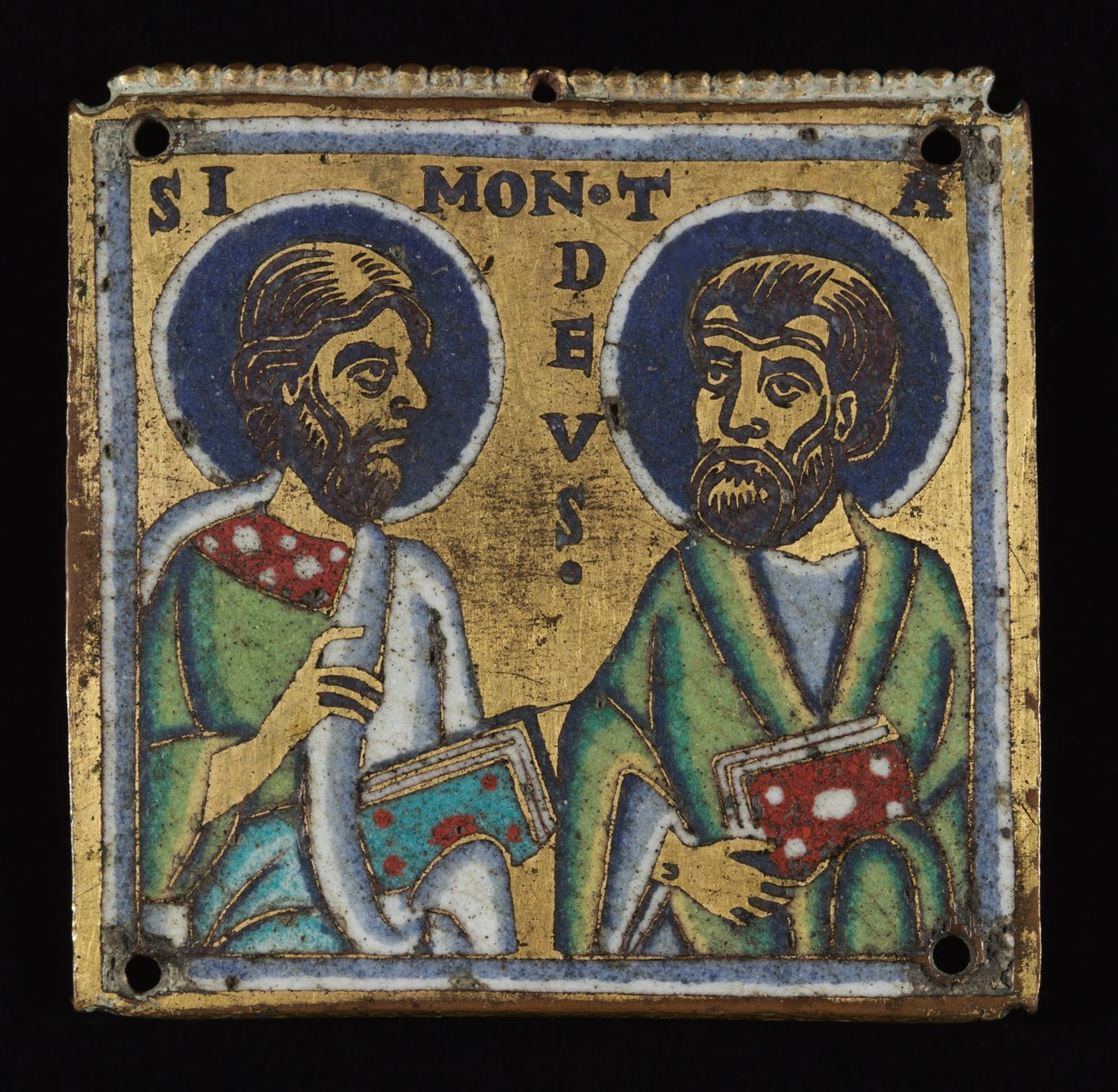 Plakkipari: Simon ja Tadeus sekä Tuomas ja Matteus, n. 1160. tekijältä Unbekannt
