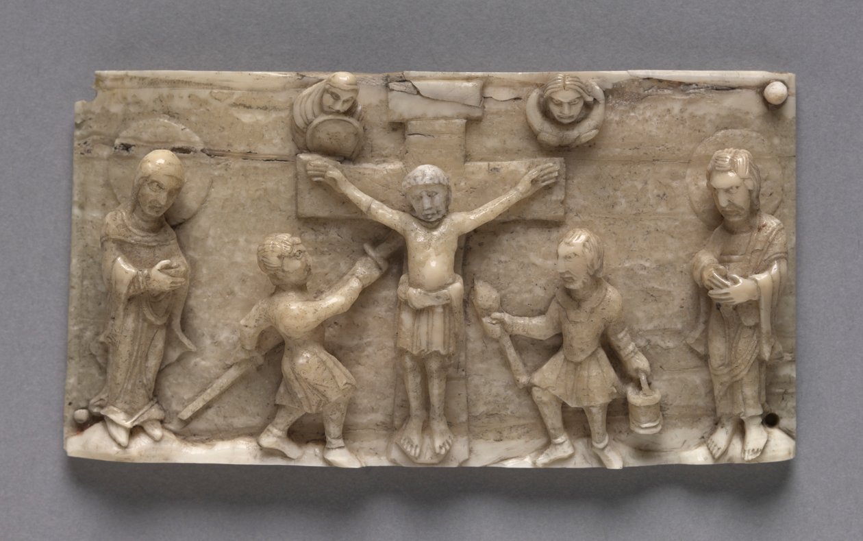 Muistolaatta kannettavasta alttarista, jossa näkyy ristiinnaulitseminen, 1050-1100. tekijältä Unbekannt