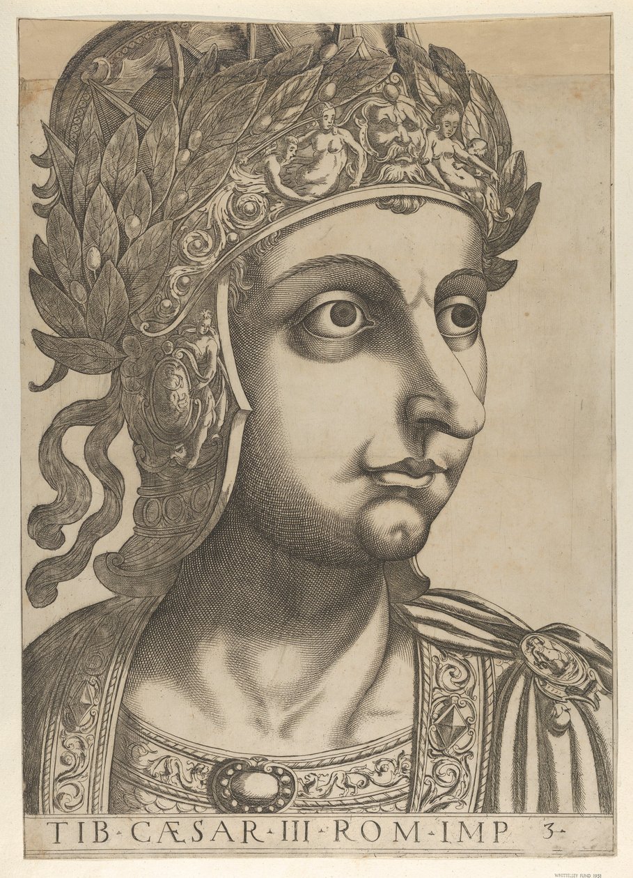 Levy 3: Tiberius kääntyi oikealle, "Kahdestatoista keisarista", 1610-40. tekijältä Unbekannt