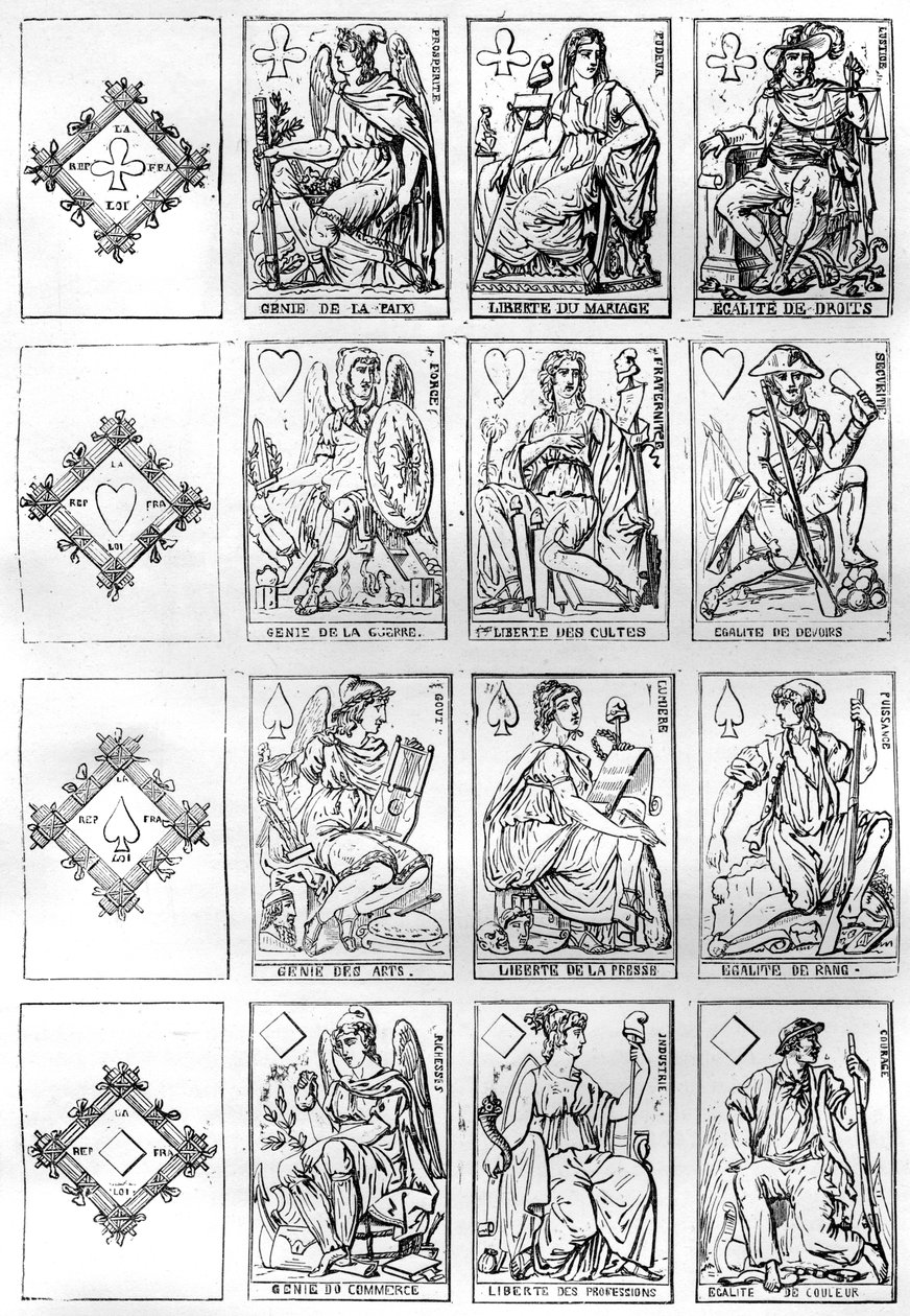 Ranskan tasavallan pelikortit, 1790 1882-1884 tekijältä Unbekannt