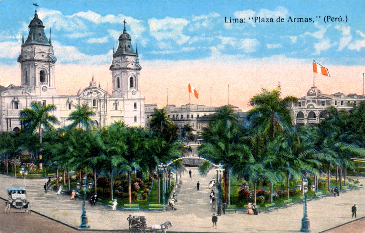 Plaza de Armas, Lima, Peru, 1900-luvun alku tekijältä Unbekannt