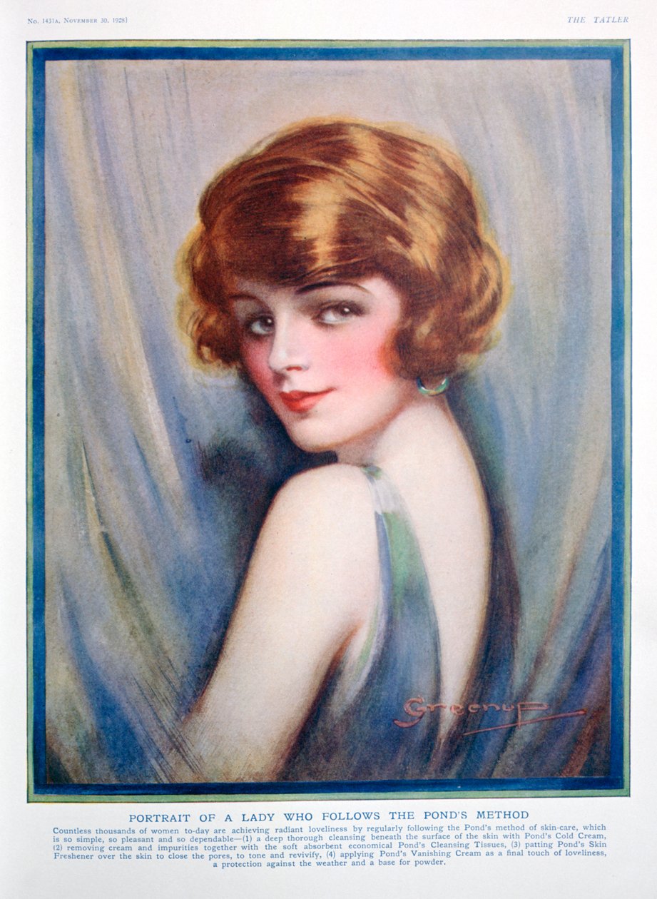 Ponds Cream -mainos, 1928 tekijältä Unbekannt