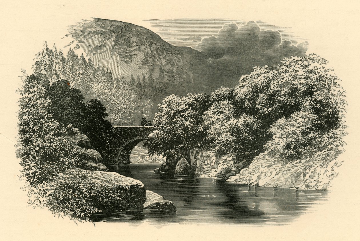 Aberglaslyn Bridge, Pohjois-Wales, 1890. tekijältä Unbekannt