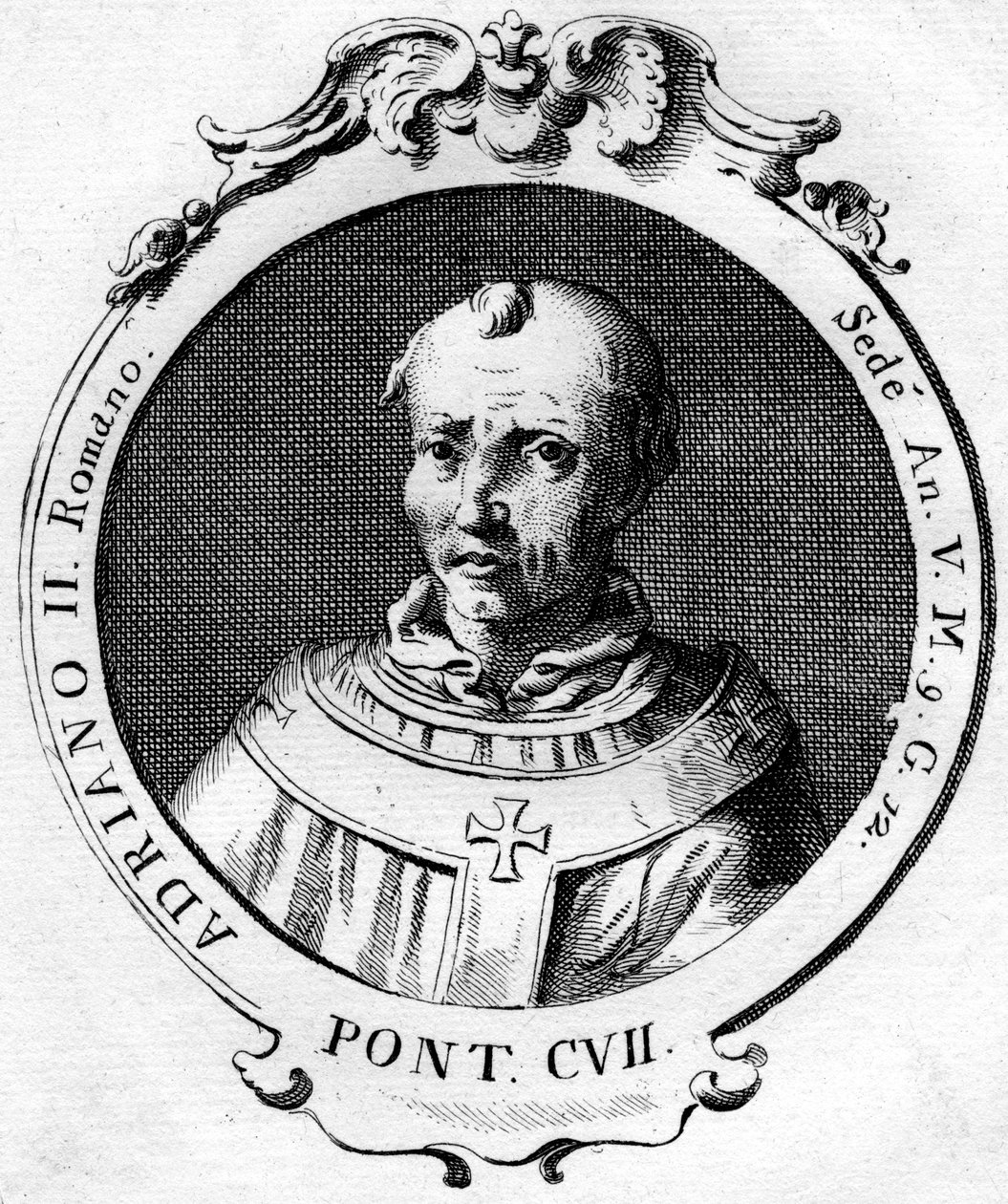 Paavi Adrianus II tekijältä Unbekannt