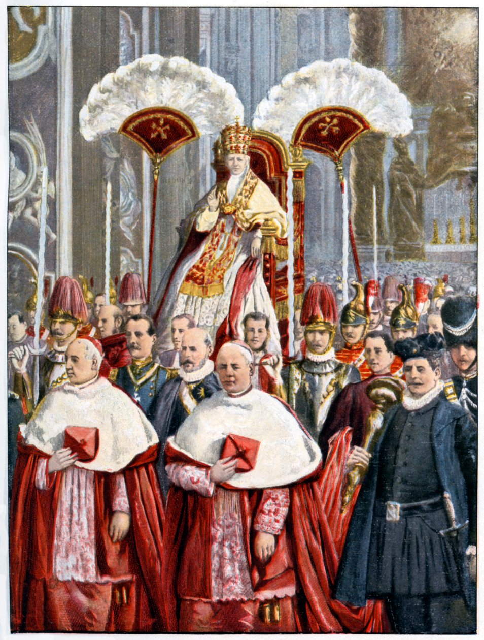 Paavi Leo XIII Pyhän Pietarin basilikassa, Roomassa, 1900 tekijältä Unbekannt