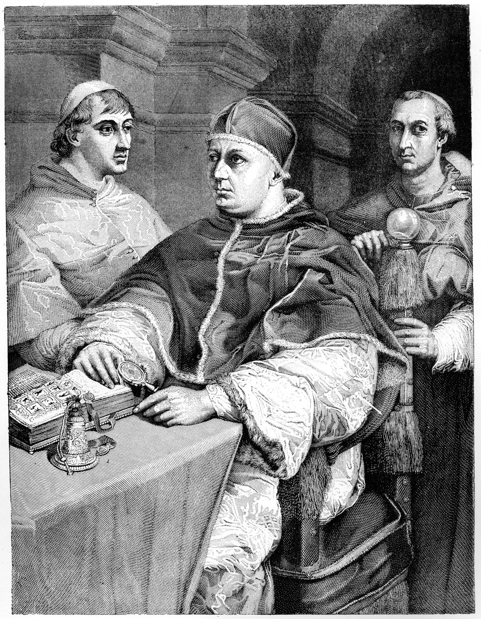 Paavi Leo X, Giulio de Medici tuleva paavi Clement VII ja kardinaali de Rossi, 1882 tekijältä Unbekannt