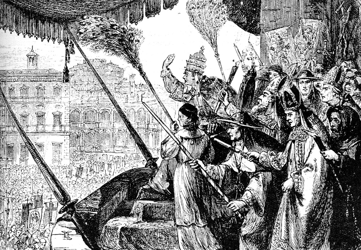 Paavi Leo X julistaa Martin Lutherin harhaoppiseksi, Rooma, 1521 1909 tekijältä Unbekannt