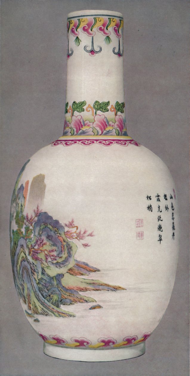 Posliinipullo Ku Yueh Hsuan -tyyliin. Chienin pitkä aika, 1736-1796, 1928 tekijältä Unbekannt
