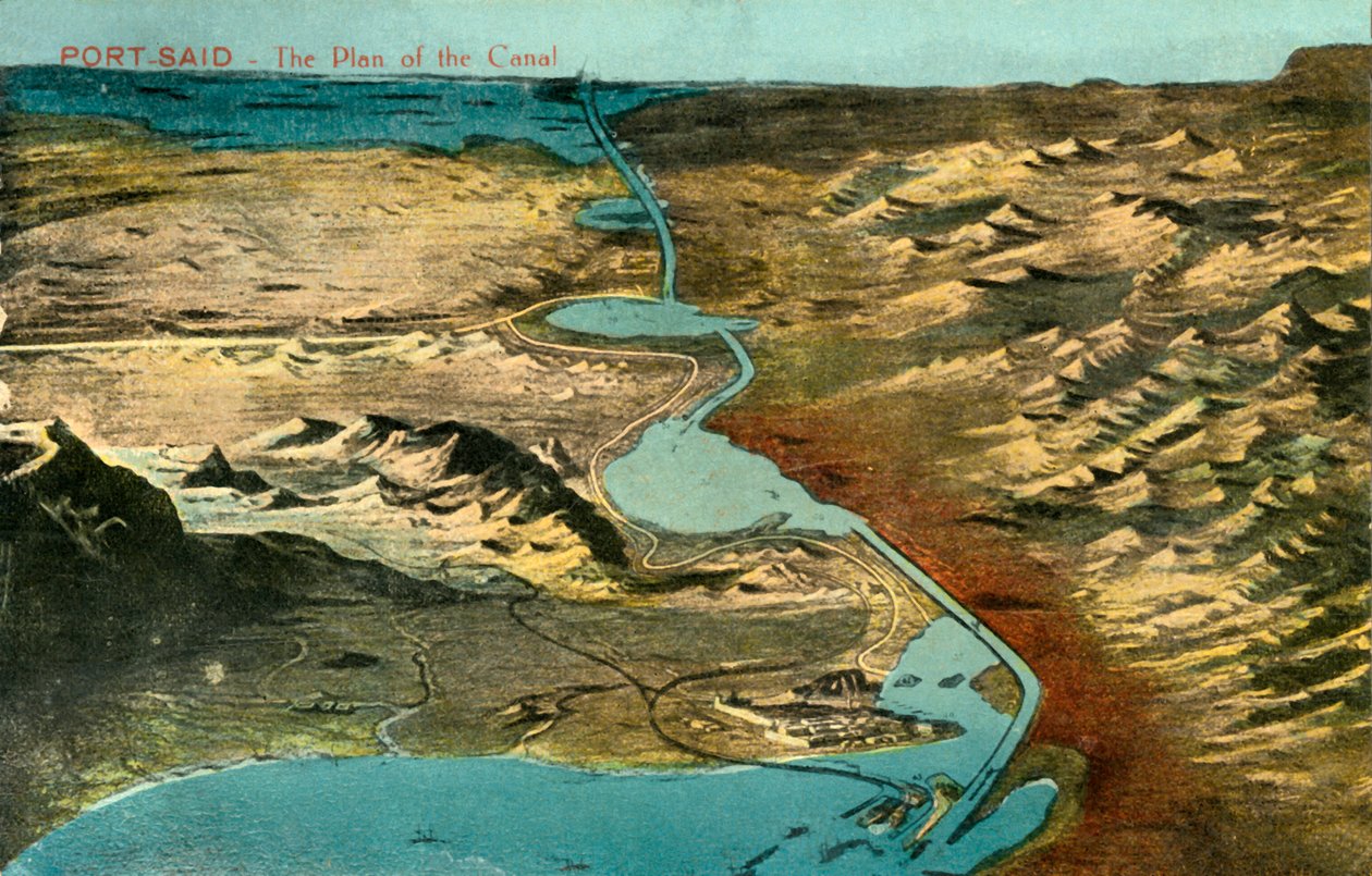 Port-Said - Kanavan suunnitelma, c1918-c1939. tekijältä Unbekannt