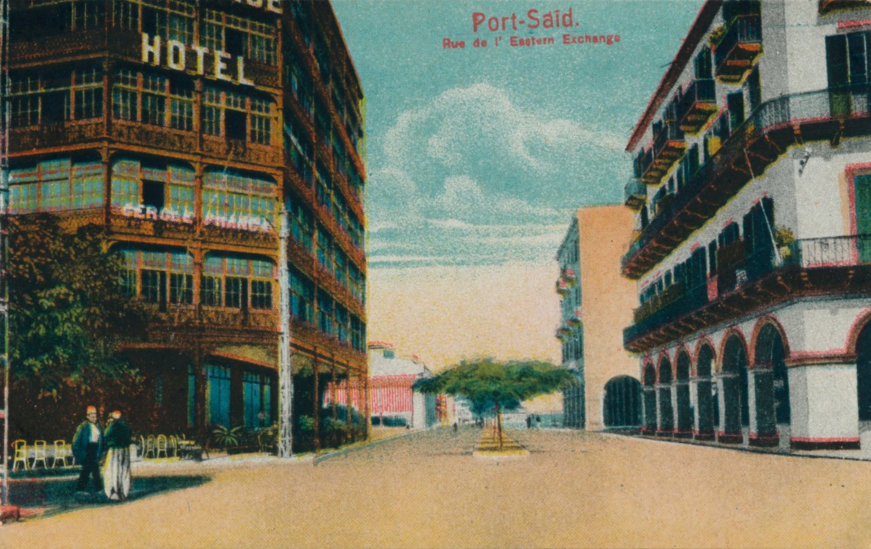Port-Said. Rue de lEastern Exchange, c1900 tekijältä Unbekannt