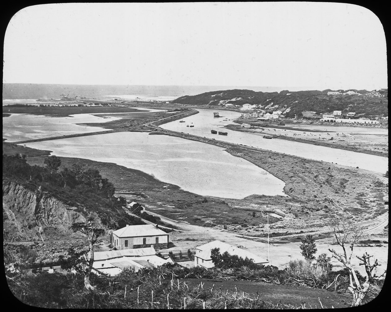 Port Alfred, Kowie-joki, Kapin timantti- ja kultakaivokset, Etelä-Afrikka, c1890 tekijältä Unbekannt