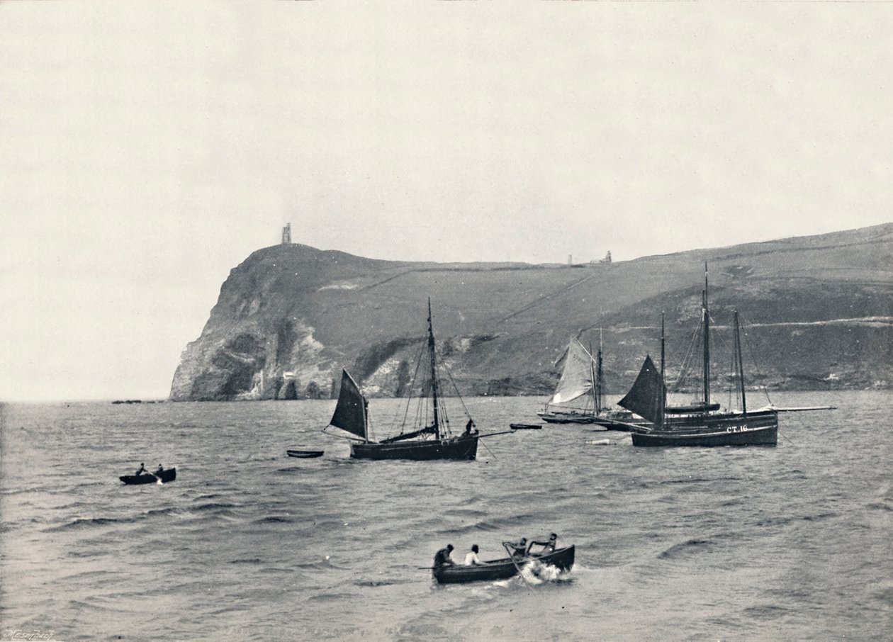 Port Erin - Bradda Head, jossa Milner Tower, 1895 tekijältä Unbekannt