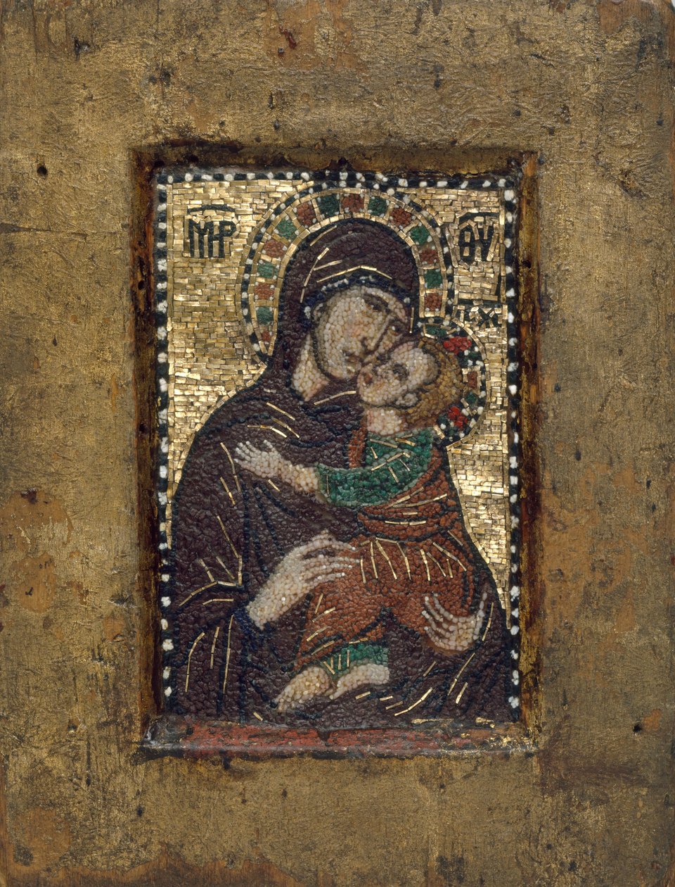 Kannettava ikoni Neitsyt Eleousan kanssa, Bysantti, 1300-luvun alku. tekijältä Unbekannt
