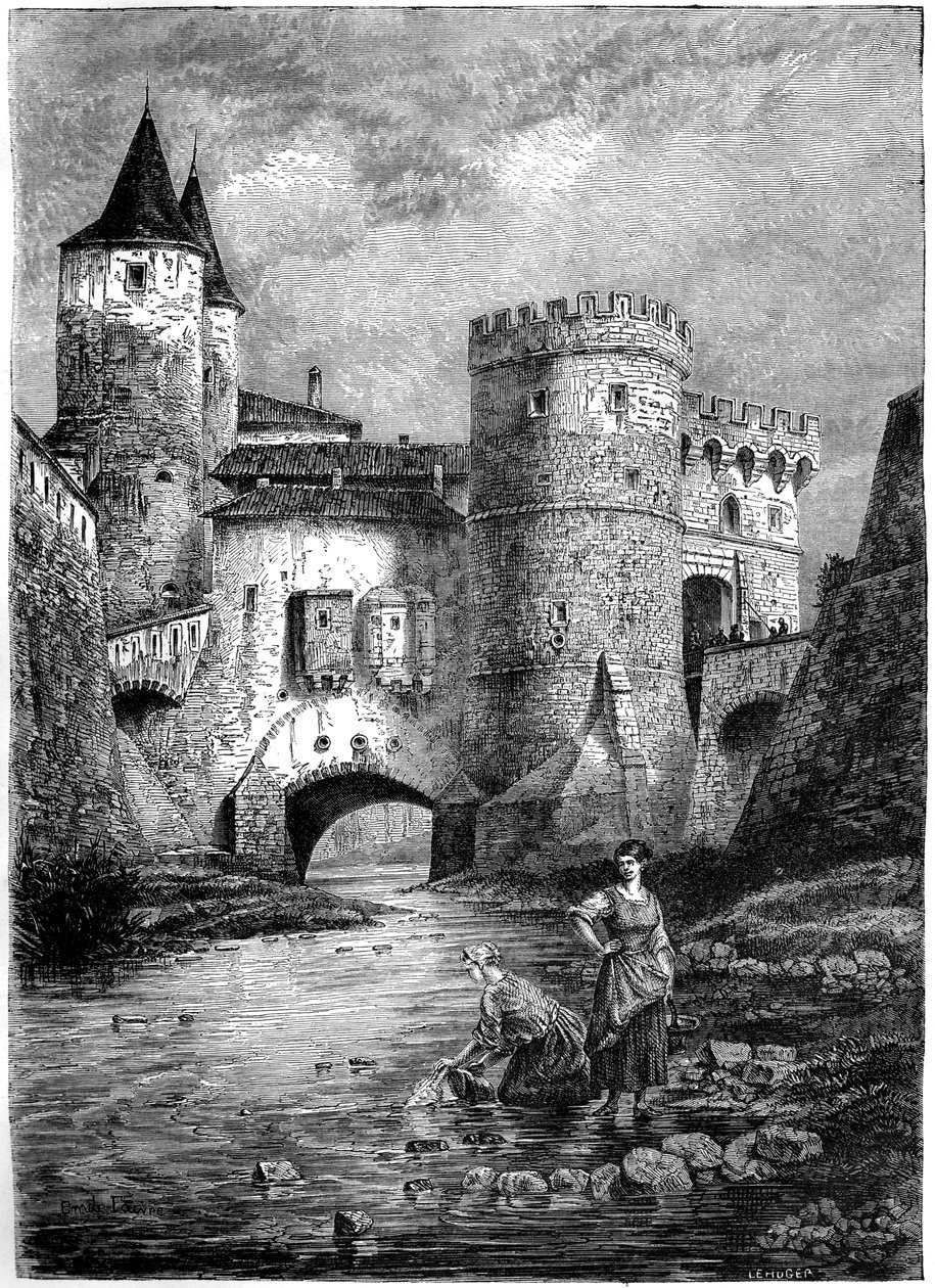 Porte des Allemands saksalainen portti, Metz, Ranska, 1500-luku 1882-1884 tekijältä Unbekannt