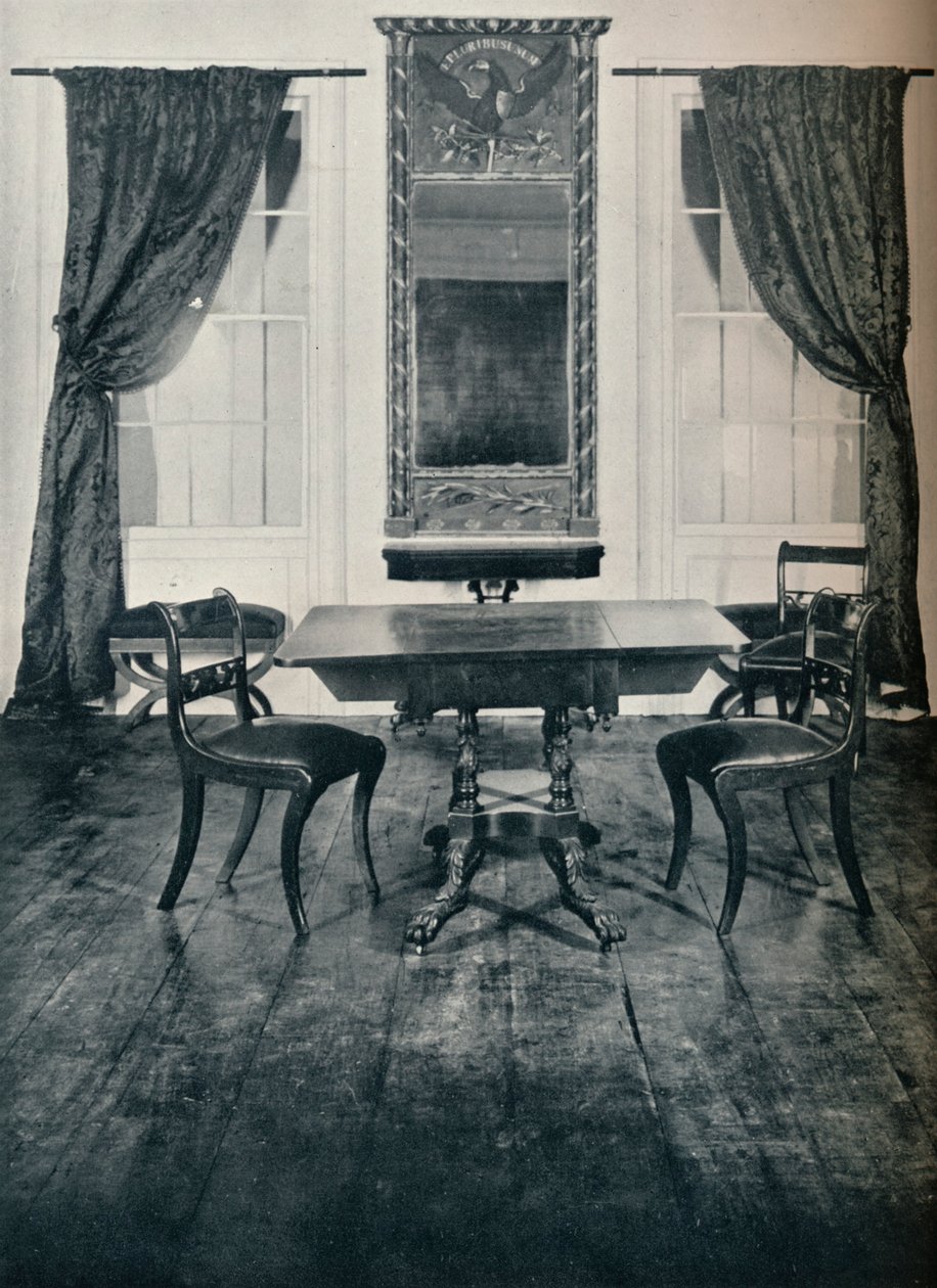 Osa talon olohuoneesta Irvingtonissa, New Yorkissa, rakennettu noin 1820, 1930 tekijältä Unbekannt