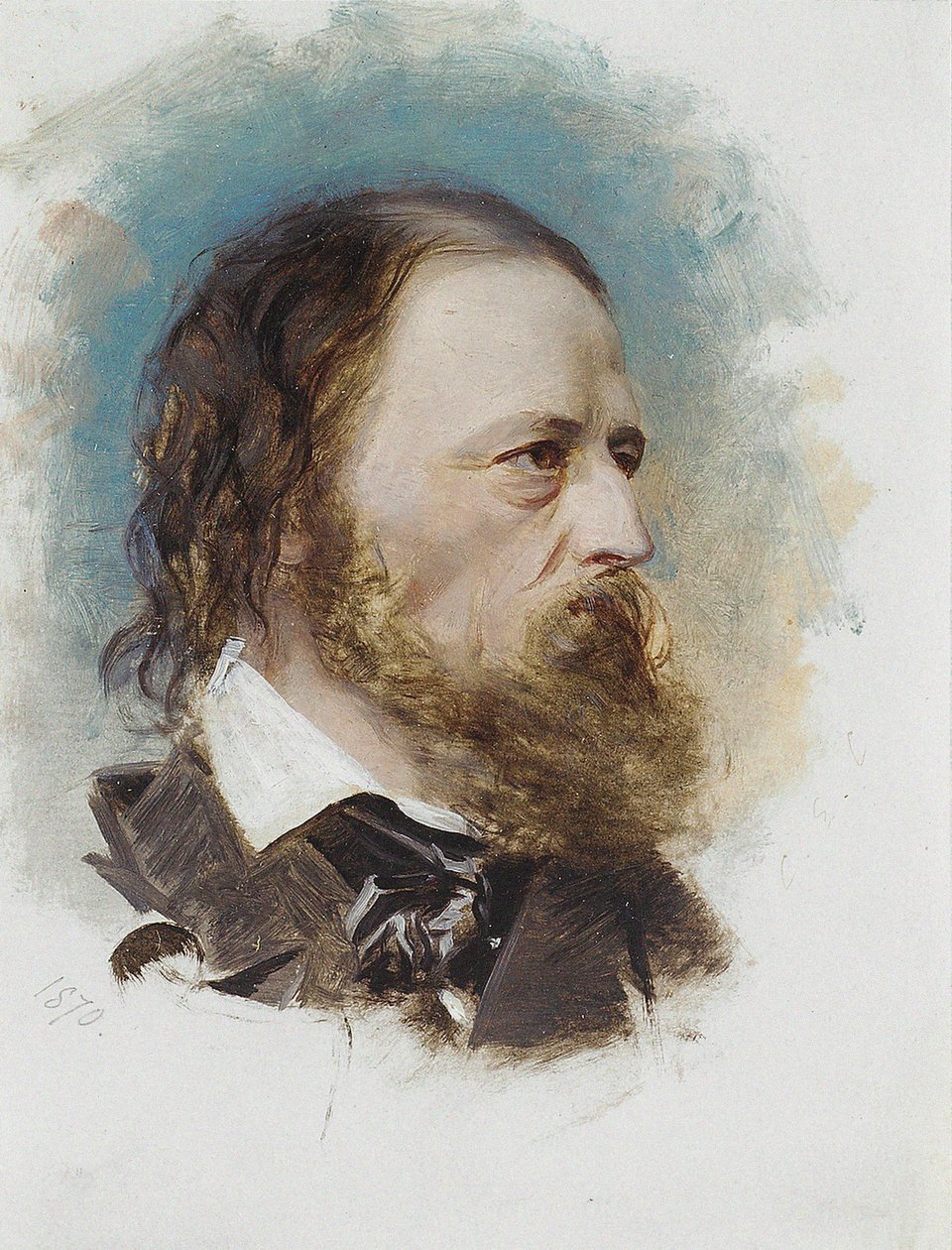 Alfred, Lord Tennysonin muotokuva 1809-1892, 1870. tekijältä Unbekannt