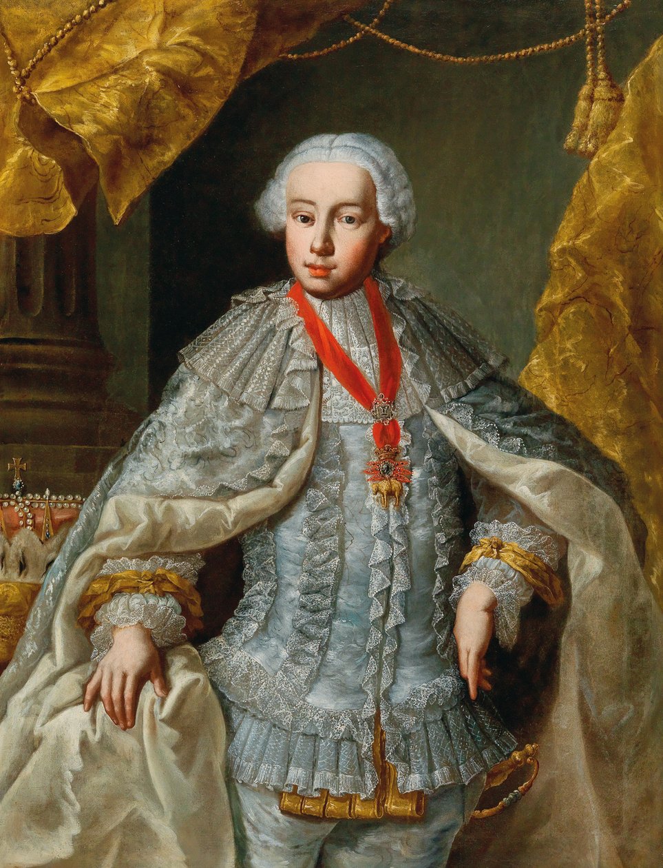 Arkkiherttua Leopoldin muotokuva tulevasta keisarista Leopold II:sta hääpuvussa, n. 1764-1765. tekijältä Unbekannt