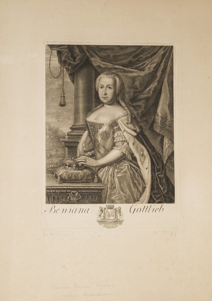 Muotokuva Benigna Gottlieb von Bironista 1703-1782, Courtlandin herttuatar tekijältä Unbekannt