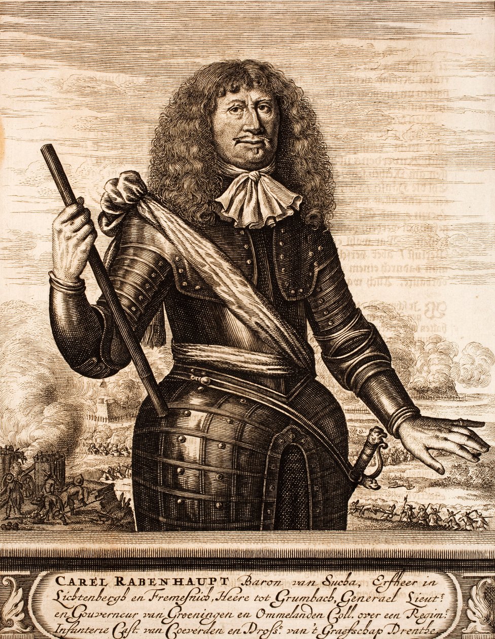 Muotokuva Carl von Rabenhauptista 1602-1675 From: Scene of the War, 1675. tekijältä Unbekannt