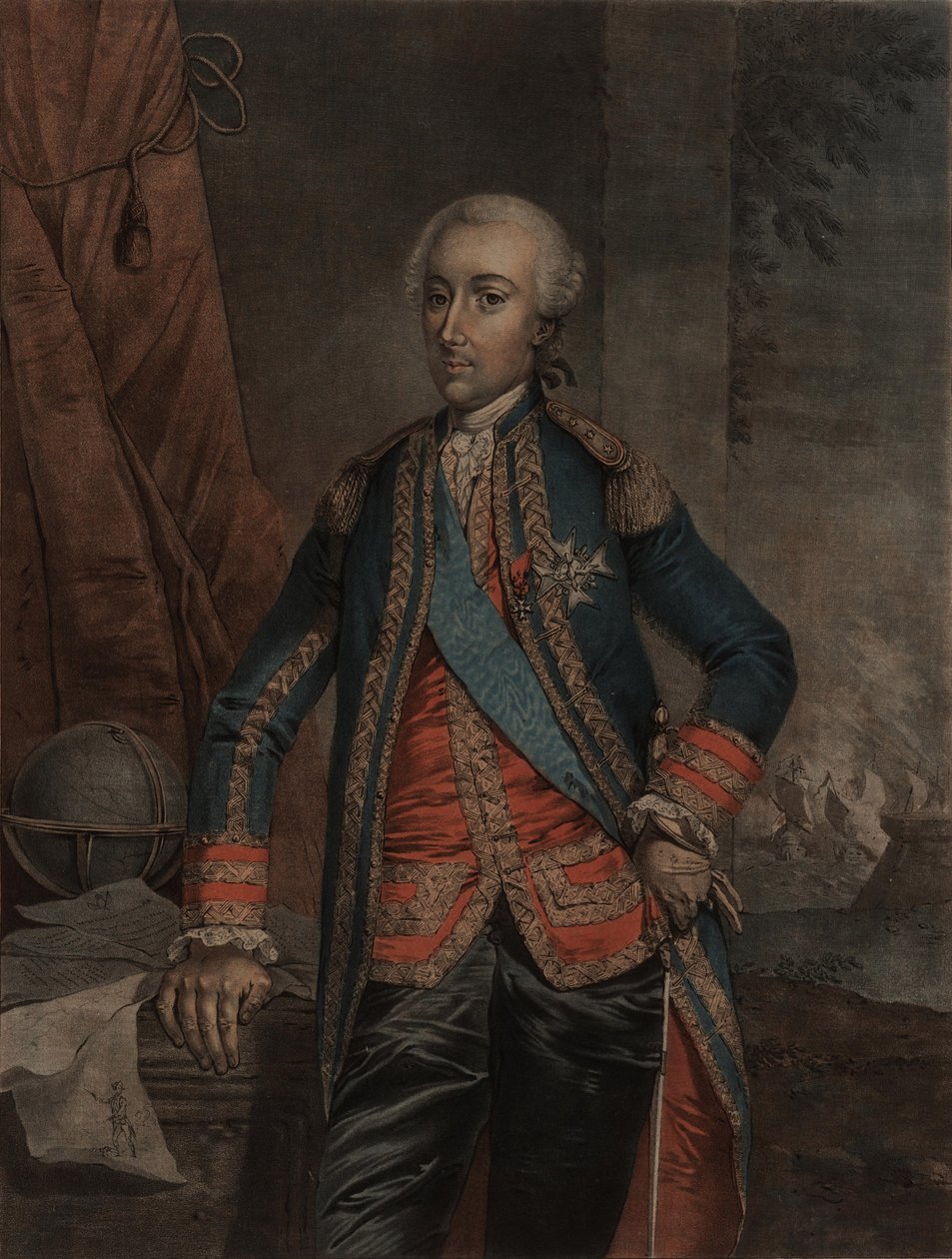 Charles Hectorin muotokuva, kreivi dEstaing 1729-1794, 1778. tekijältä Unbekannt