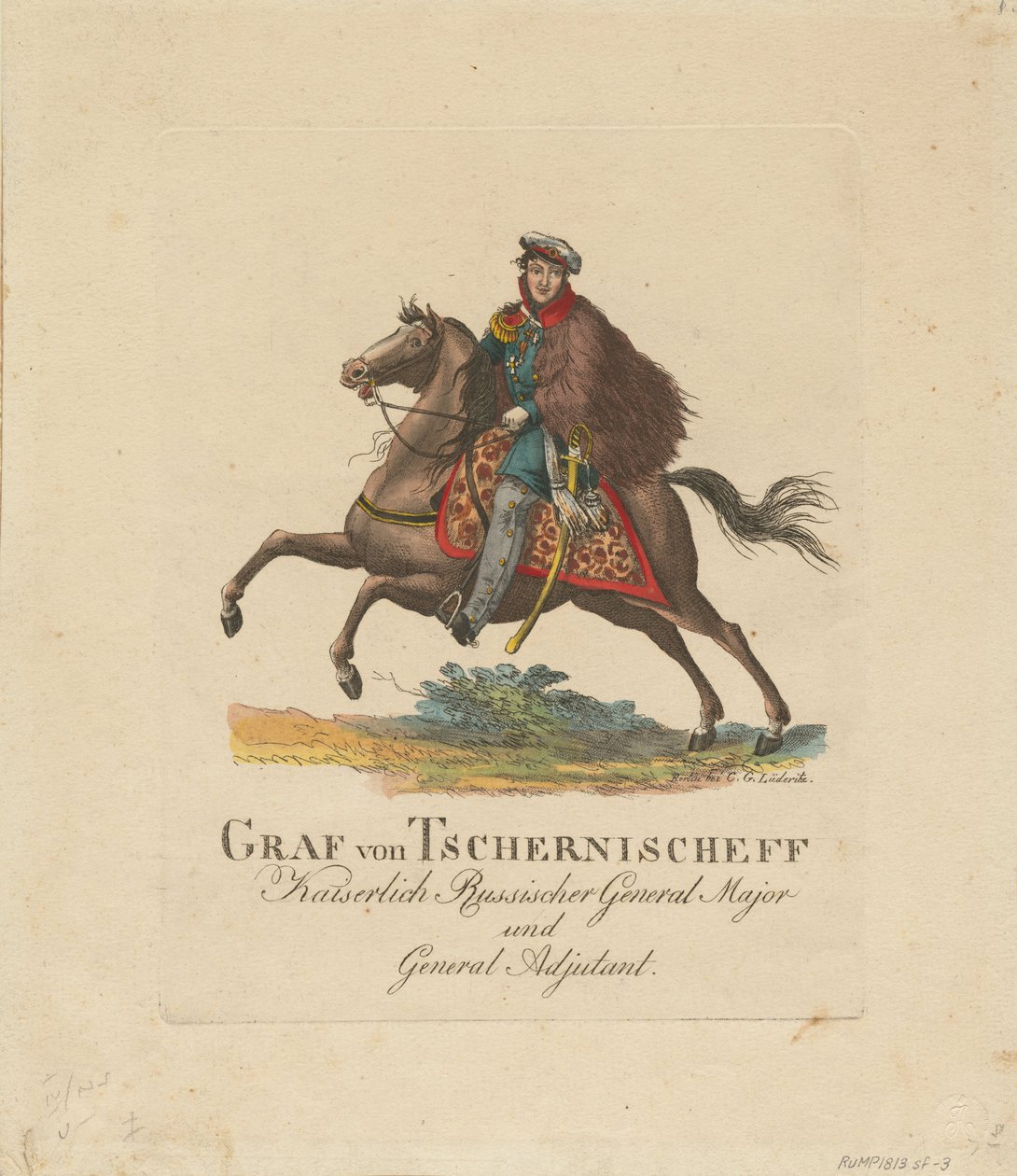 Kreivi Aleksandr Ivanovitš Tšernyšovin muotokuva 1786-1857, 1813 tekijältä Unbekannt