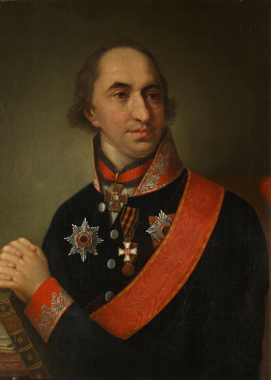 Kreivi Aleksanteri Semjonovitš Khvostovin muotokuva 1753-1820, 1809 tekijältä Unbekannt