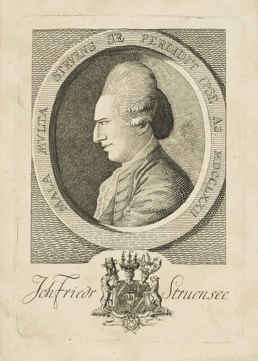 Kreivi Johann Friedrich Struenseen muotokuva 1737-1772, 1773. tekijältä Unbekannt