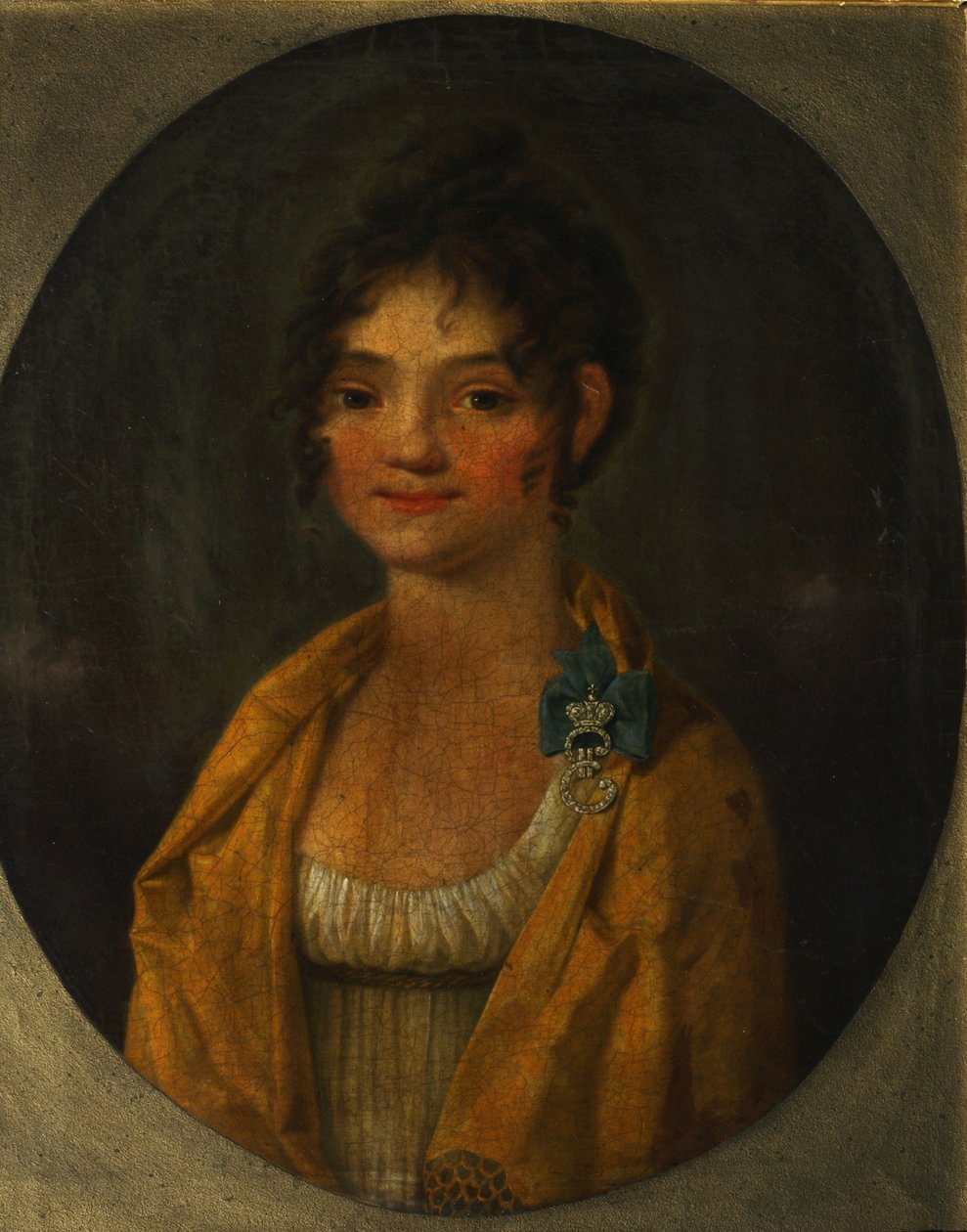 Muotokuva kreivitär Anna Aleksejevna Orlovasta Chesmasta 1785-1848, n. 1805-1810 tekijältä Unbekannt