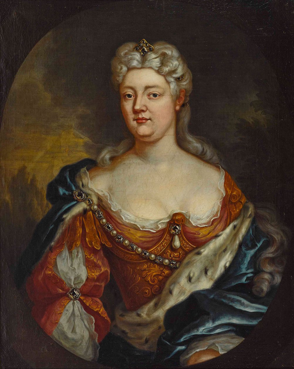 Muotokuva Nassau-Saarbrückenin kreivitär Carolinesta 1704-1774, n. 1725 tekijältä Unbekannt