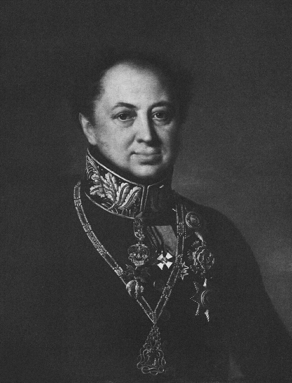Dmitri Pavlovich Tatischevin muotokuva 1767-1845, 1838 tekijältä Unbekannt