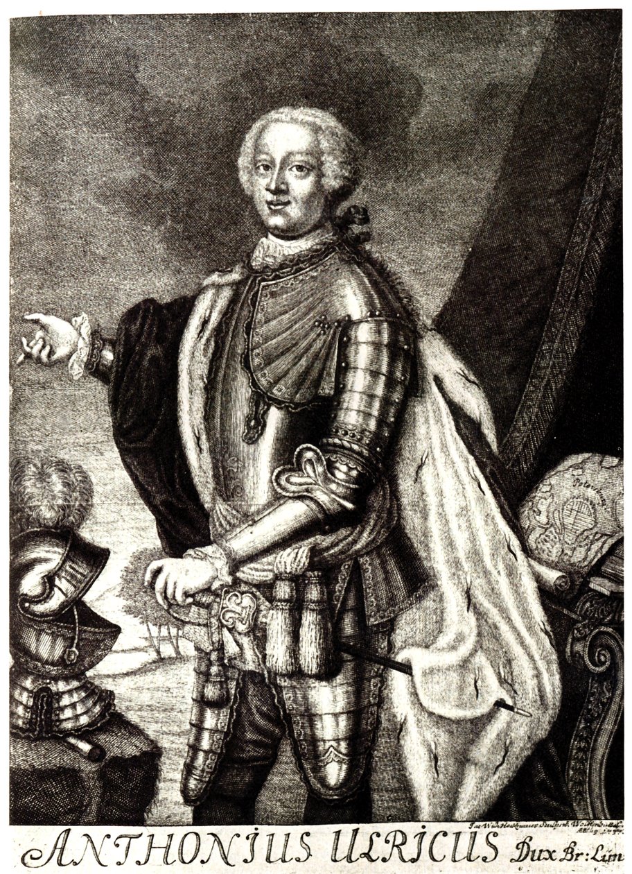 Brunswickin herttua Anthony Ulrichin muotokuva 1714-1774 tekijältä Unbekannt