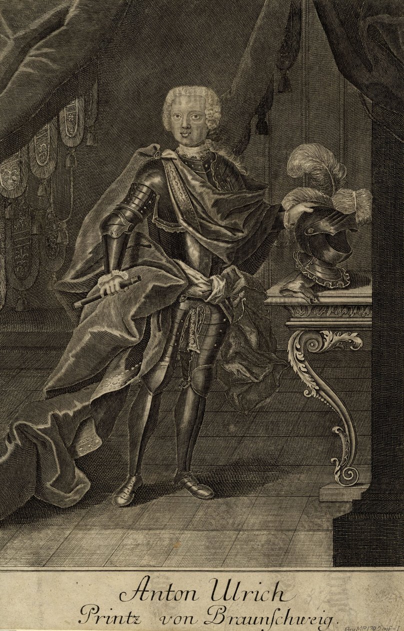 Brunswickin herttua Anthony Ulrichin muotokuva 1714-1774, um 1700 tekijältä Unbekannt