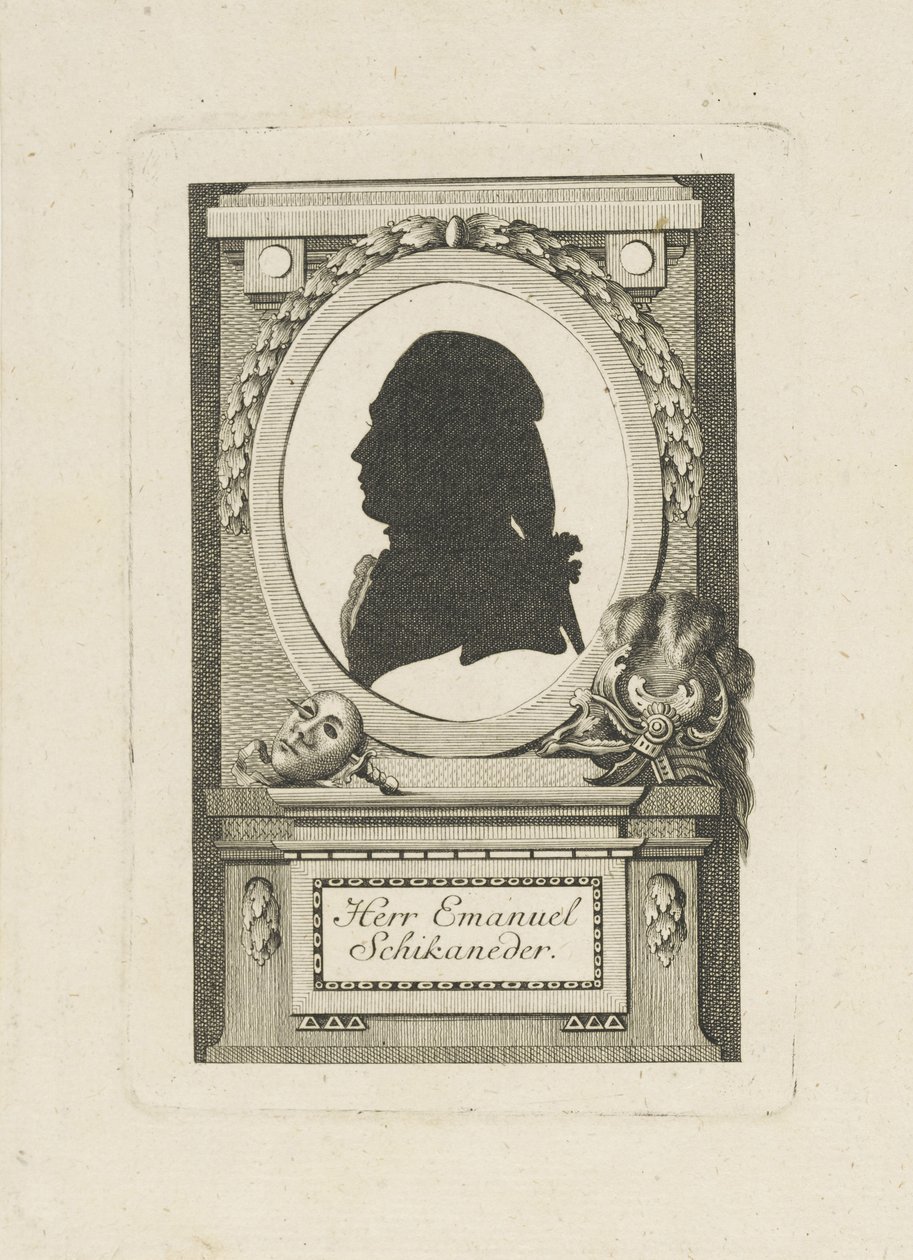 Emanuel Schikanederin muotokuva 1751-1812, n. 1790. tekijältä Unbekannt
