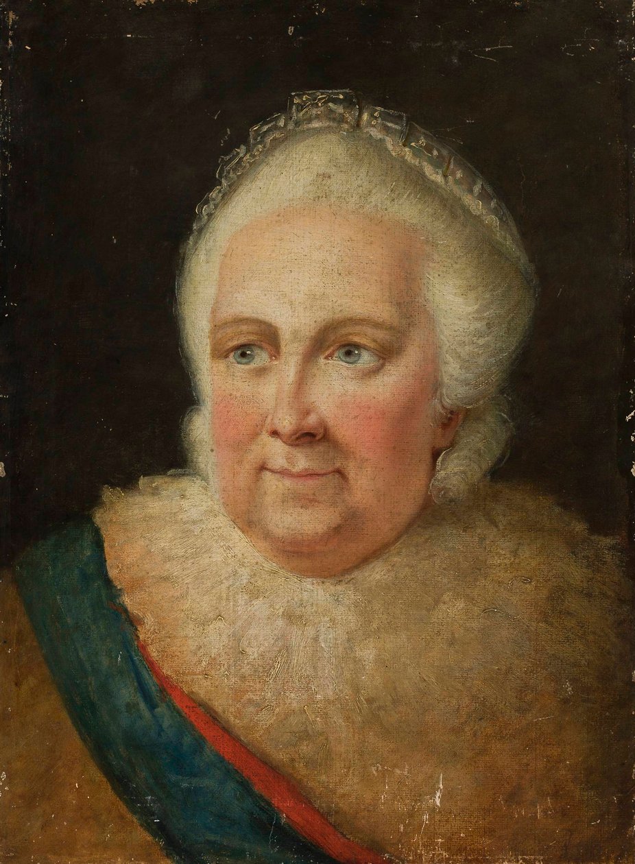 Keisarinna Katariina II:n muotokuva 1729-1796, 1790-luvun loppu. tekijältä Unbekannt