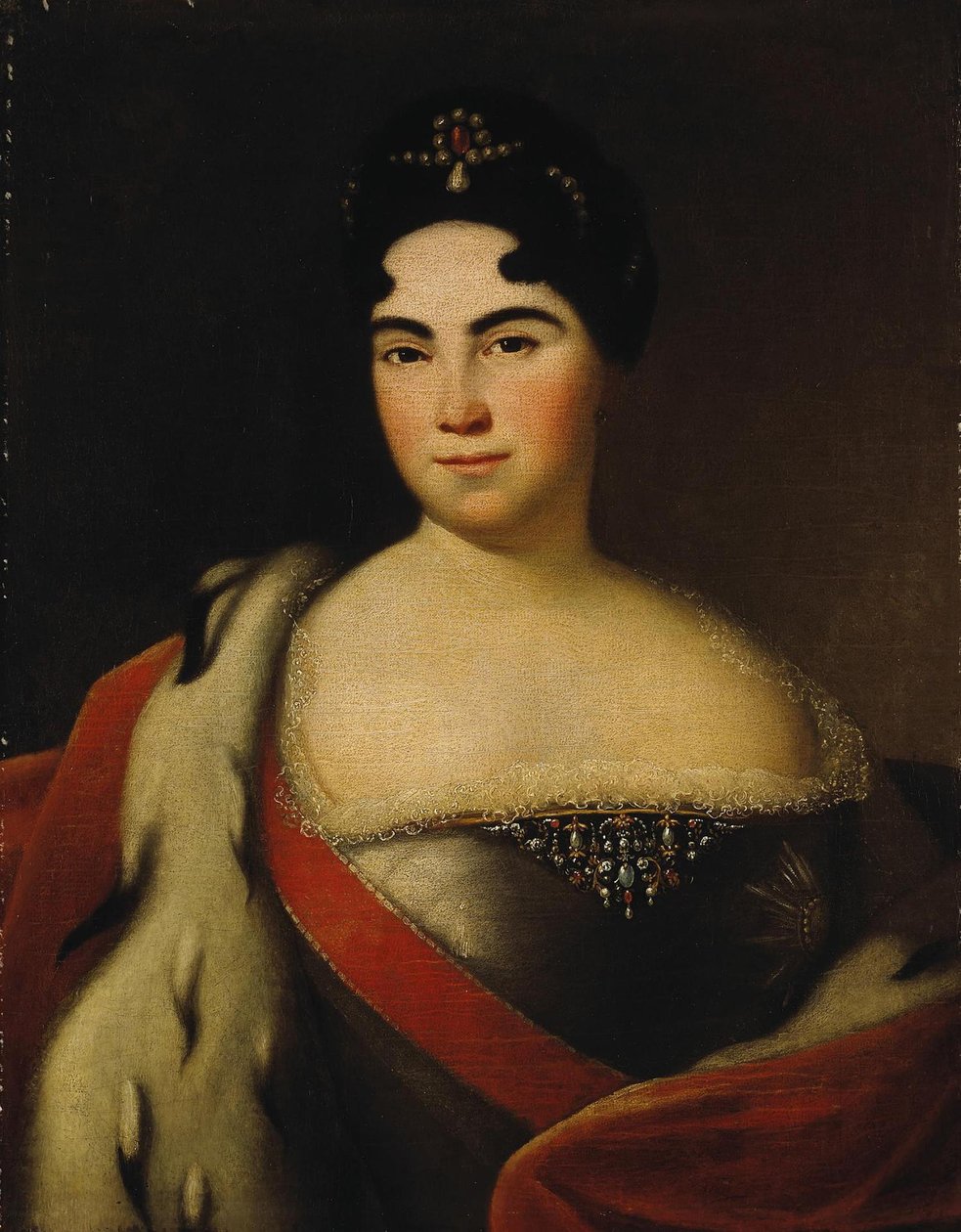 Keisarinna Katariina I:n muotokuva 1684-1727, 1700-luvun ensimmäinen kolmannes tekijältä Unbekannt