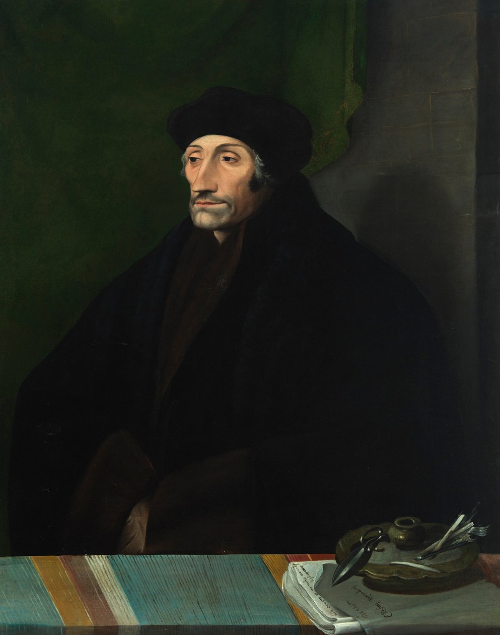 Erasmus Rotterdamilaisen muotokuva 1467-1536, 1500-luku. tekijältä Unbekannt