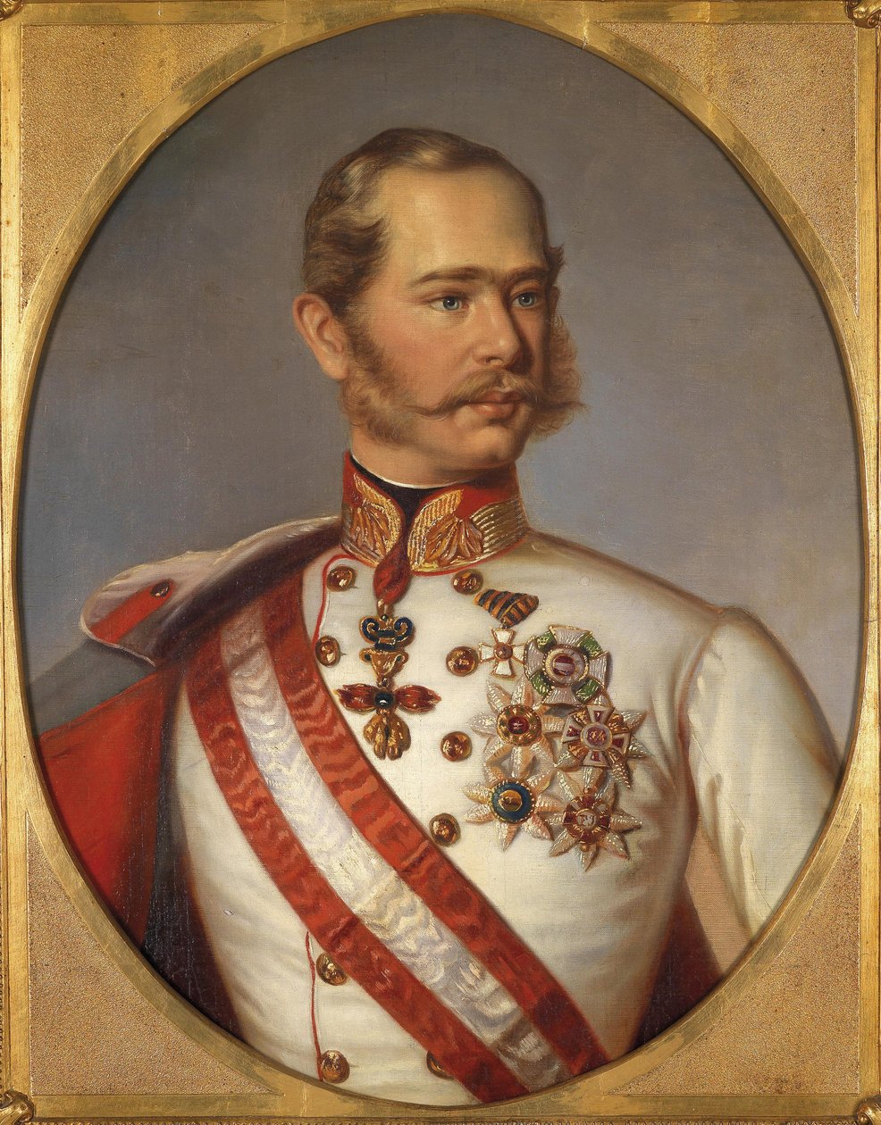 Franz Joseph I Itävallan muotokuva, noin 1855 tekijältä Unbekannt