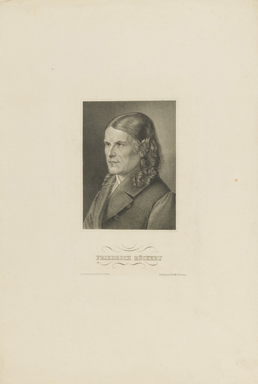 Friedrich Rückertin muotokuva 1788-1866, noin 1845. tekijältä Unbekannt