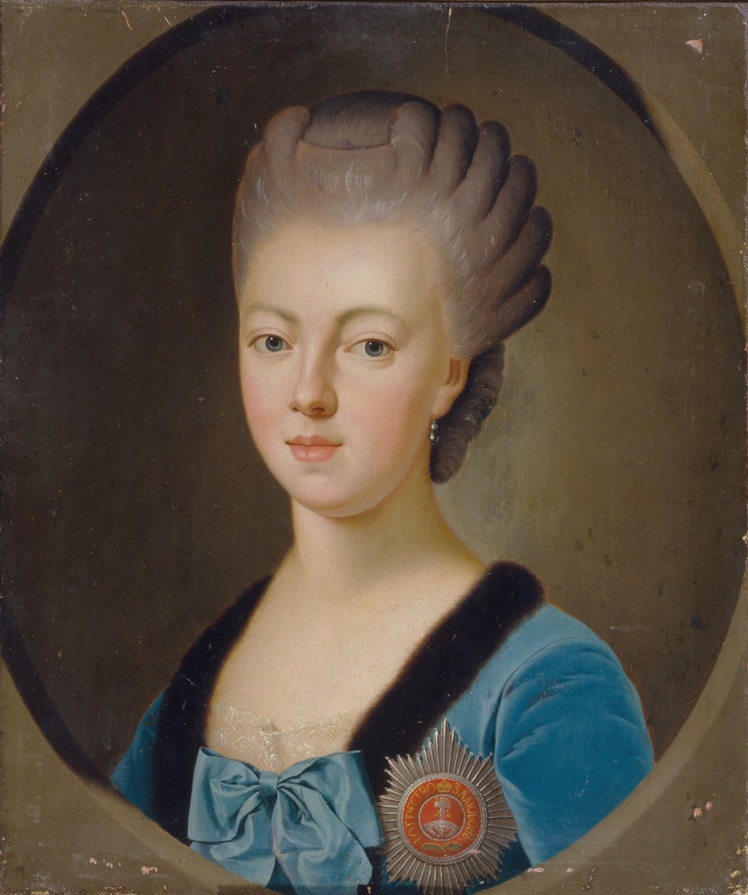 Muotokuva Venäjän suurherttuatar Natalia Aleksejevnasta 1755-1776, Hessen-Darmstadtin prinsessa Wilhelmina Louisa, 1770-luku tekijältä Unbekannt
