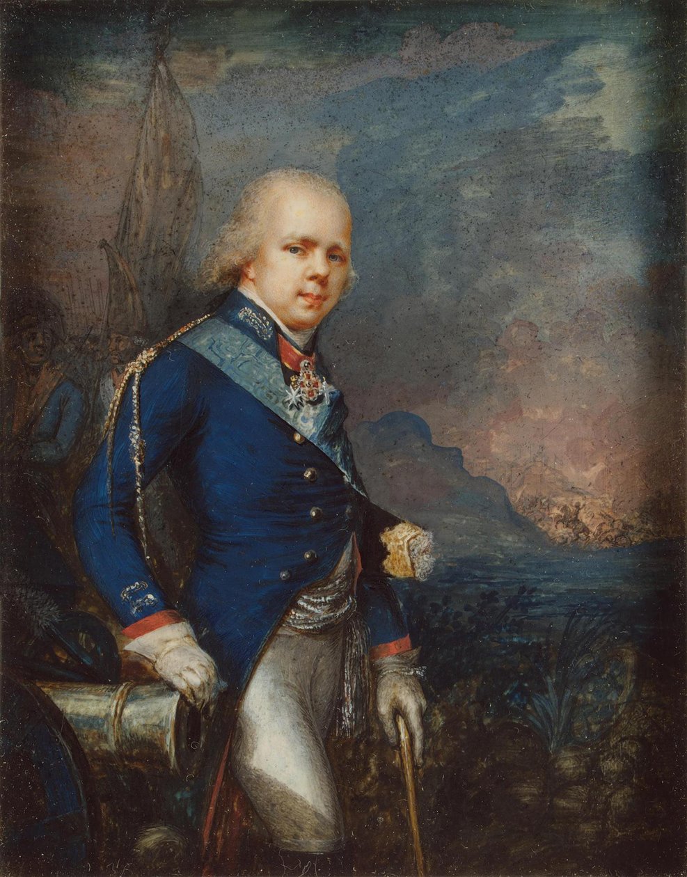 Venäjän suurruhtinas Konstantin Pavlovitšin muotokuva 1779-1831 ennen Novin taistelua, 1799 tekijältä Unbekannt