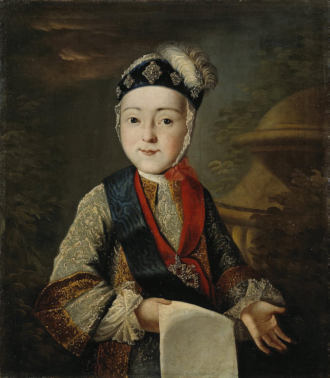 Suurruhtinas Pavel Petrovitšin muotokuva 1754-1801 lapsena, 1700-luvun puoliväli. tekijältä Unbekannt