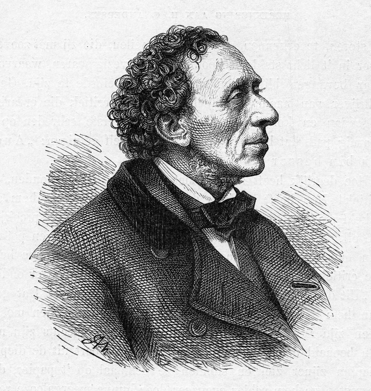 Hans Christian Andersenin muotokuva 1805-1875, n. 1850. tekijältä Unbekannt