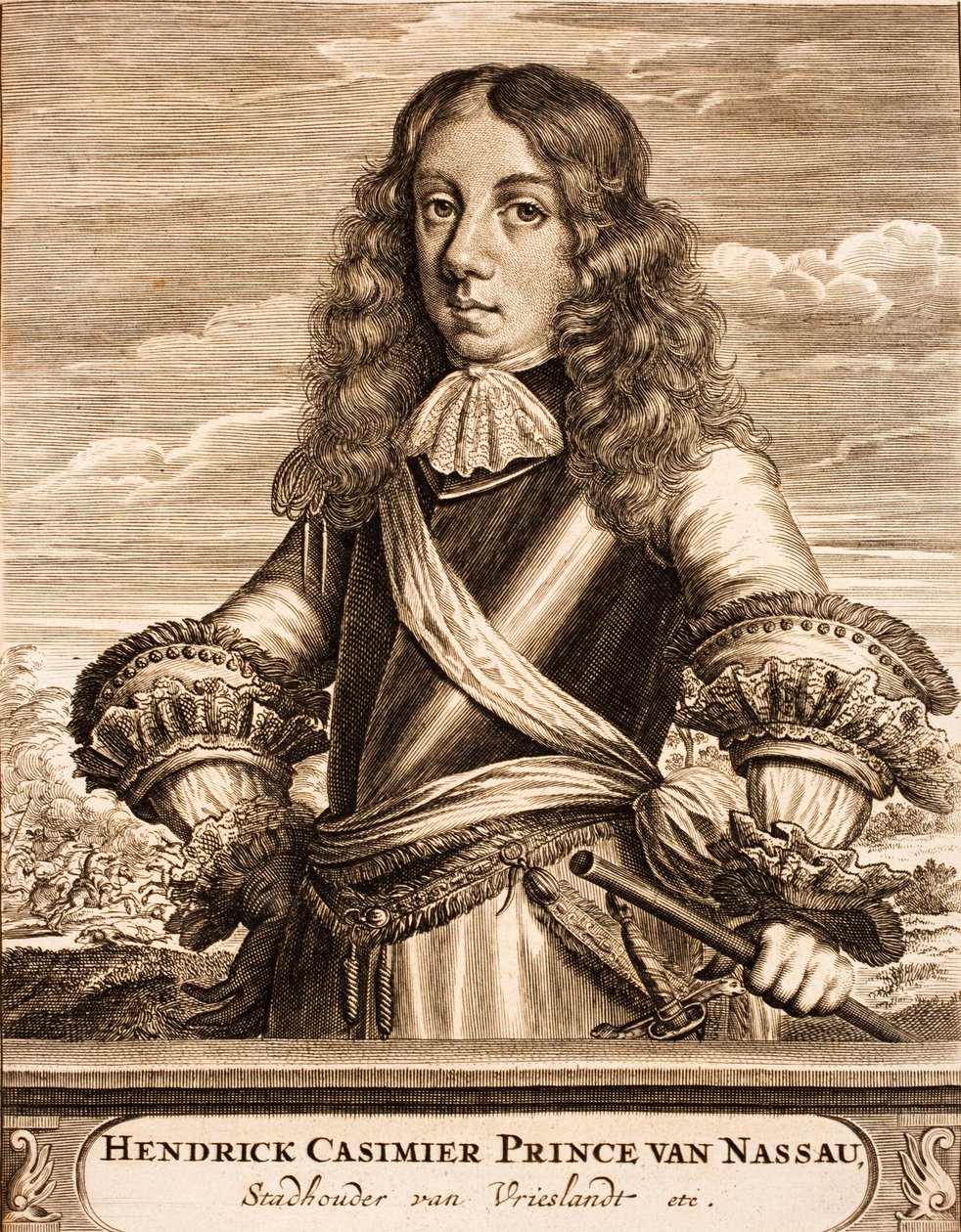 Henry Casimir II:n muotokuva 1657-1696, Nassau-Dietzin prinssi, 1675. tekijältä Unbekannt