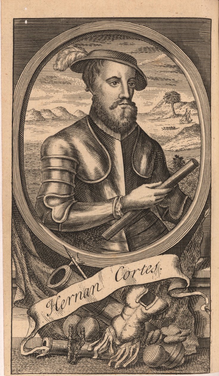 Hernan Cortesin muotokuva 1485-1547, 1741. tekijältä Unbekannt