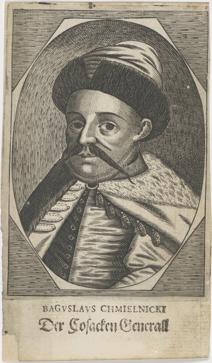 Hetman Bohdan Hmelnytskyn muotokuva 1595-1657, vuoden 1650 jälkeen. tekijältä Unbekannt