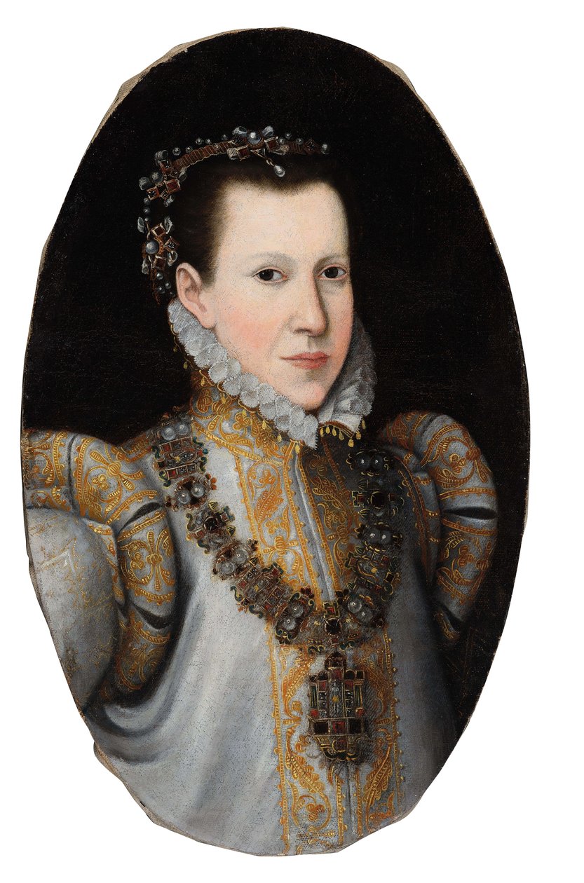 Muotokuva Portugalin Infanta Mariasta, Parman perinnöllisestä prinsessasta 1538-1577, n. 1600. tekijältä Unbekannt