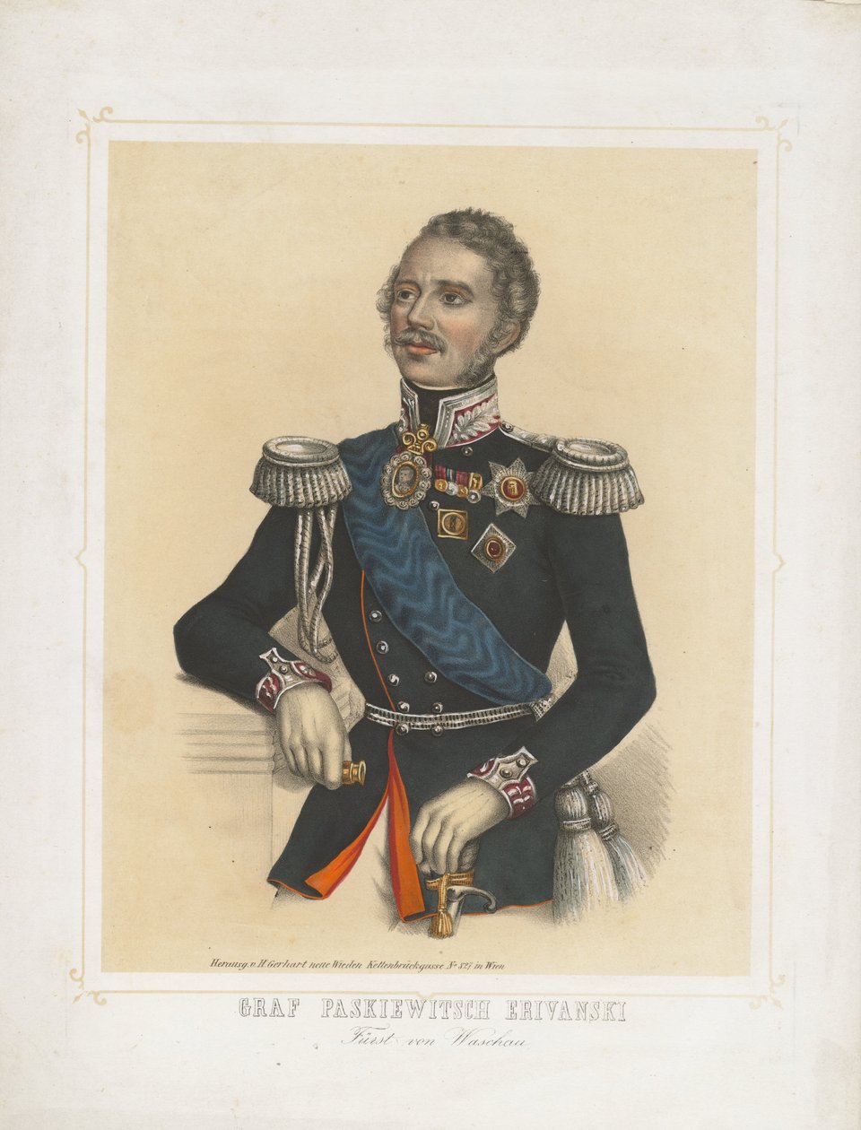 Ivan Fjodorovitš Paskevitš, Erivanin kreivi, Puolan kuningaskunnan varakuninkaan muotokuva, 1850 tekijältä Unbekannt