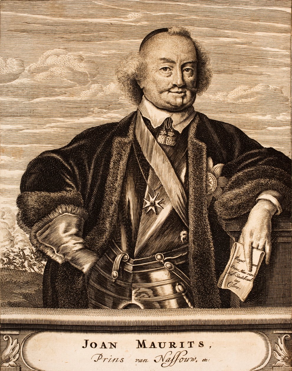 Nassau-Siegenin prinssin John Mauricen muotokuva 1604-1679, 1675. tekijältä Unbekannt