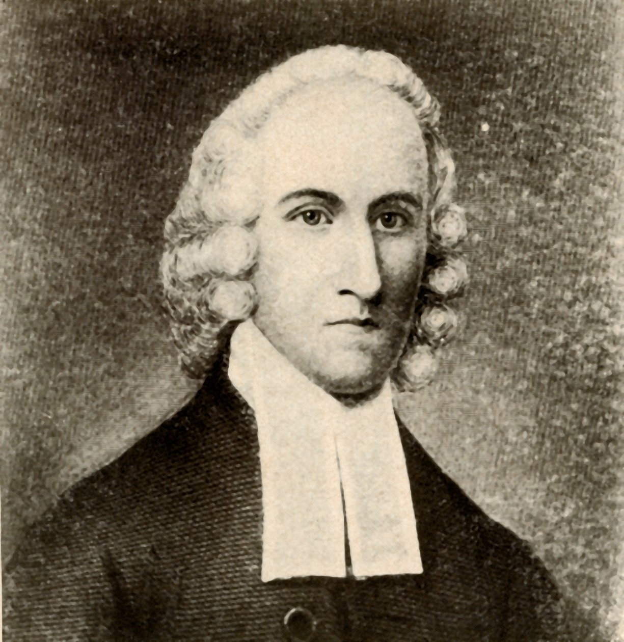 Jonathan Edwardsin muotokuva tavallisessa takissa ja presbyteeripastorin nauhoissa, n. 1750, 1937. tekijältä Unbekannt