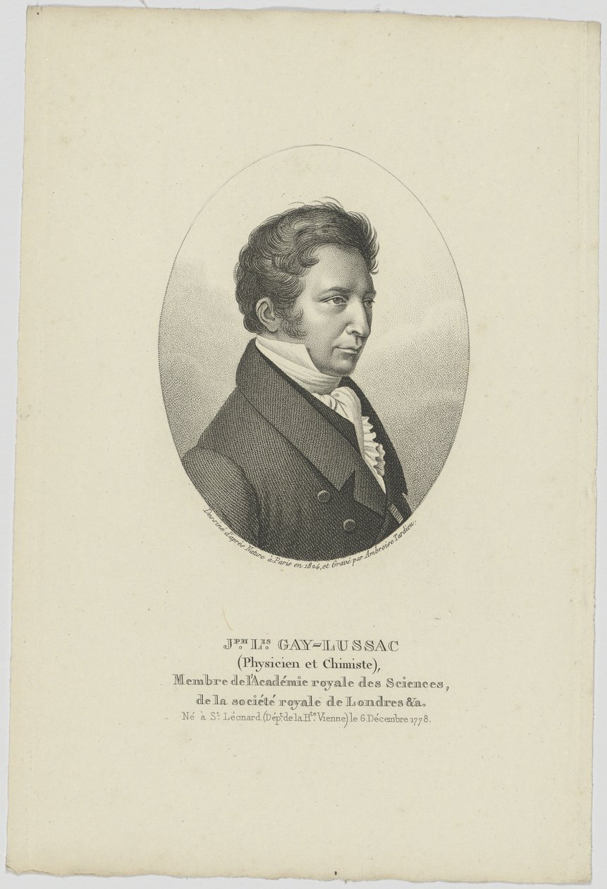 Joseph Louis Gay-Lussacin muotokuva 1778-1850, n. 1824. tekijältä Unbekannt